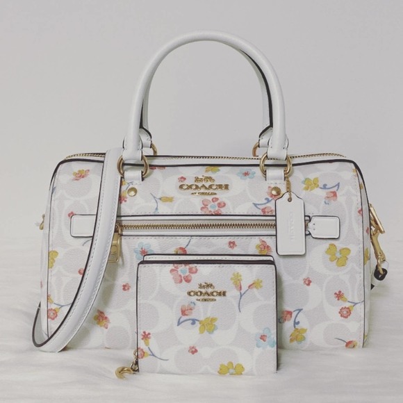 Coach Handbags - New Coach Bundle Rowan Satchel Signature Canvas With Mystical Floral and wallet